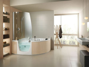 Baignoire-douche avec porte et pare-baignoire