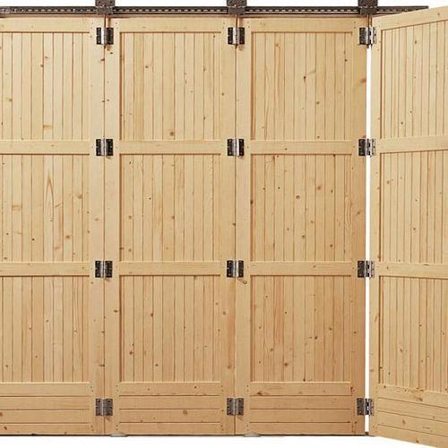 porte coulissante de garage en bois