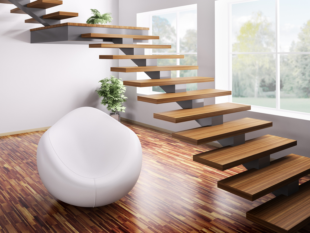 Escalier quart tournant en bois