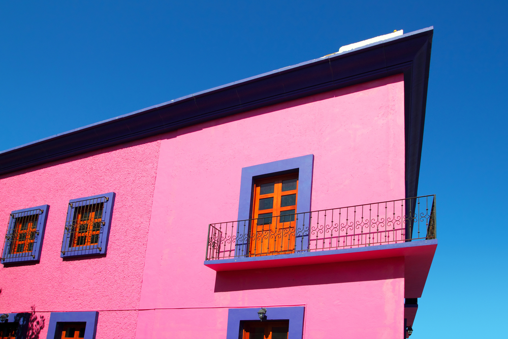 facade maison exterieure rose