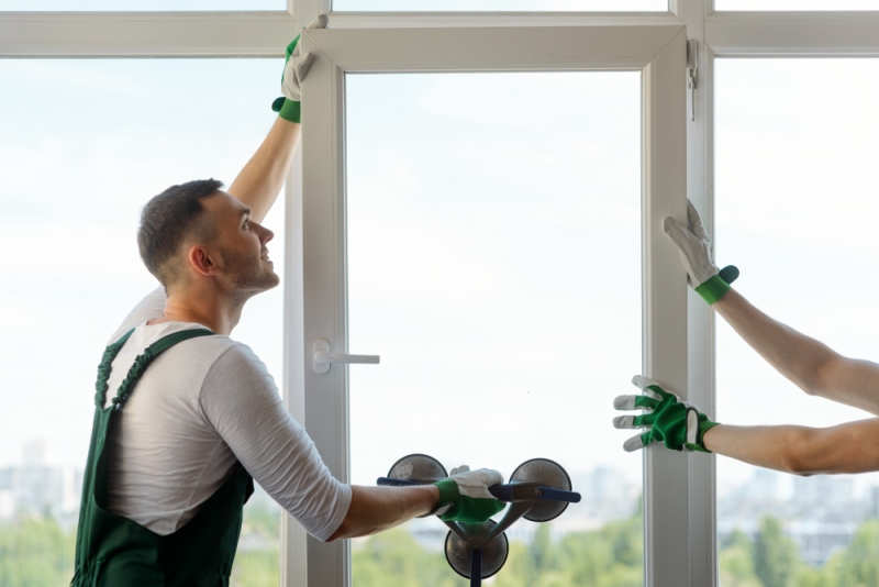 Pose des menuiseries d'une véranda PVC