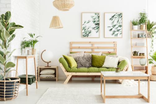 Decoration style scandinave-tropicale mixte