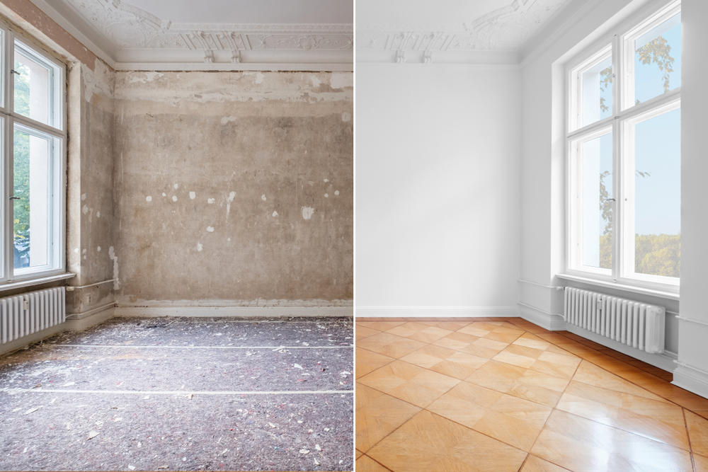 Rénovation sol avant et après