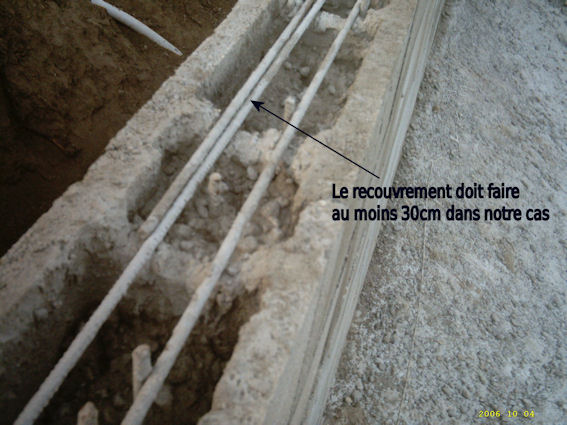 ferraillage horizontal des bloc à bancher