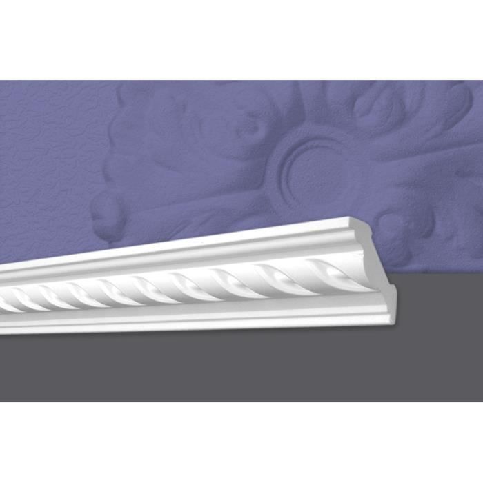 Decosa Moulure G25 (Louise), 53 x 53 mm, polystyrène, longueur 2 m - LOT de 10 pièces