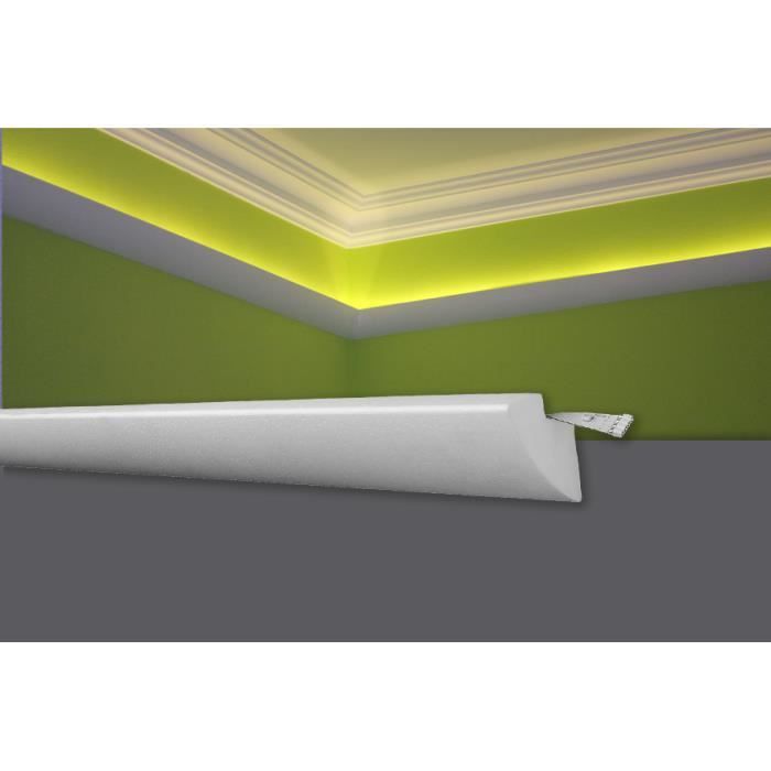 Decosa Moulure pour ruban LED G35 (Karoline), 45 x 42 mm, polystyrène dur, longueur 1x2 m