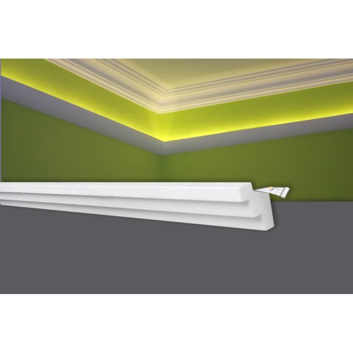 Decosa Moulure pour ruban LED G36 (Kristine), 38 x 48 mm, polystyrène dur, longueur 1x2 m
