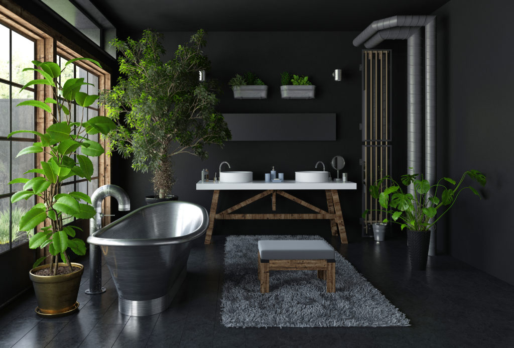 salle-de-bains-noire-verte-plantes-zenitude