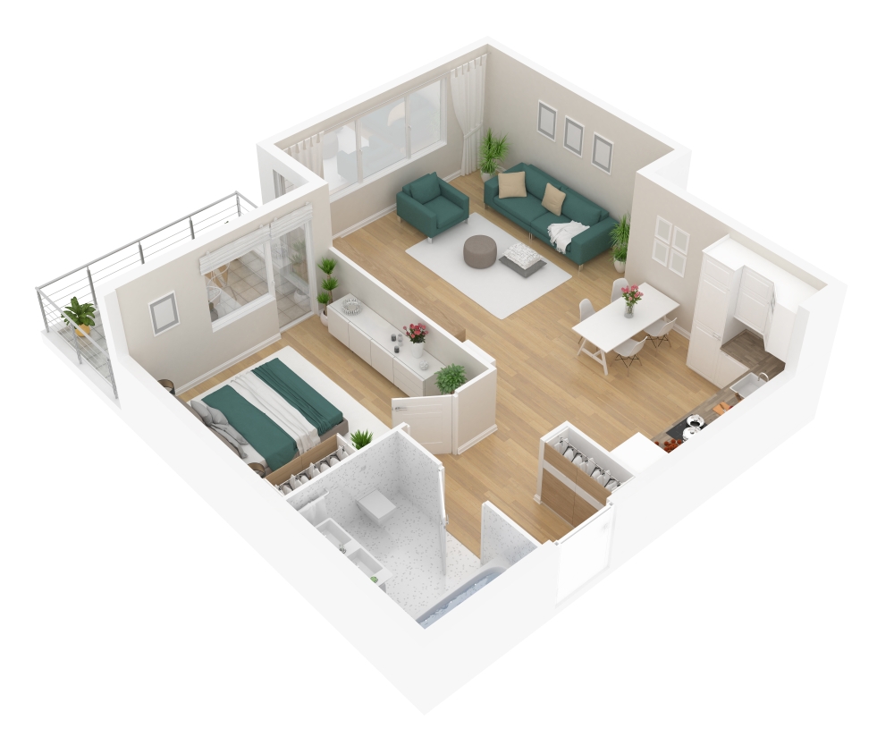 Plan d'appartement 3D