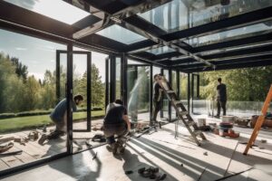 Pose de fenêtres en double vitrage pour bien isoler une véranda