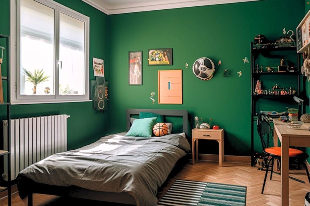 chambre-vert-enfant-sportif