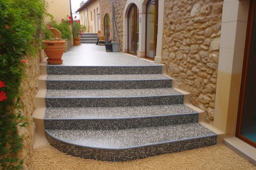 escalier-exterieur-resine-moquette-pierre
