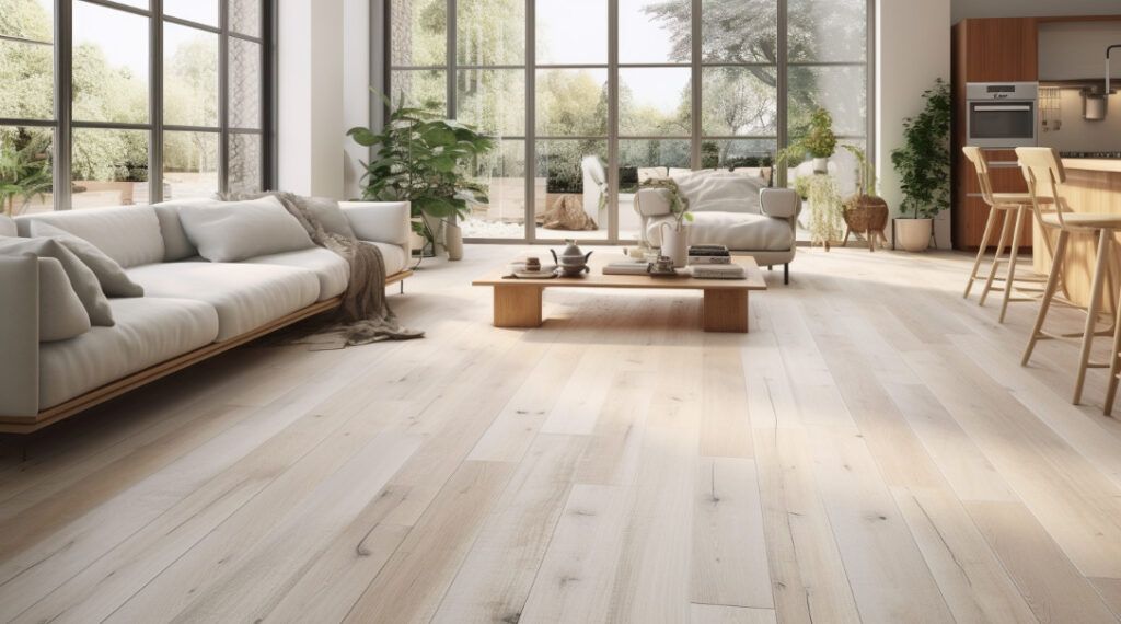 Carrelage imitation parquet dans salon