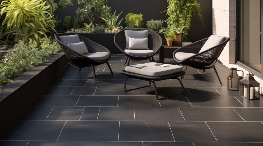 Carrelage terrasse noir