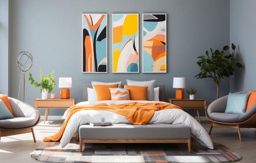 Chambre colorée avec de la peinture mate