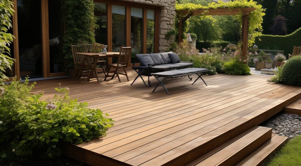 Terrasse en bois aménagée