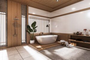 Salle de bains de luxe en bois