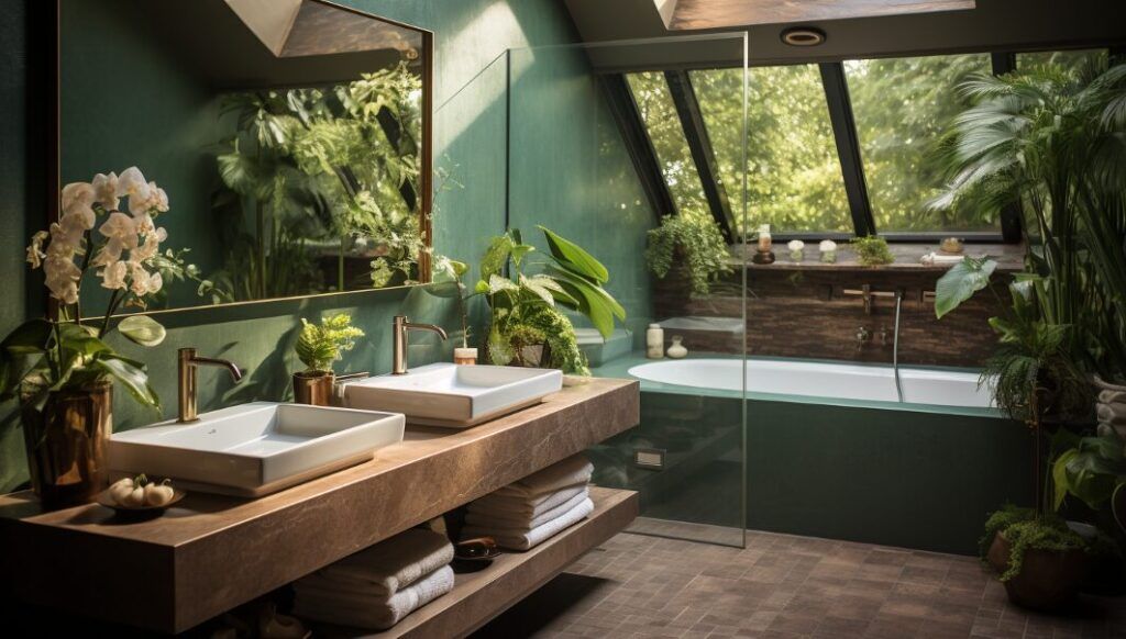 Salle de bain tropicale