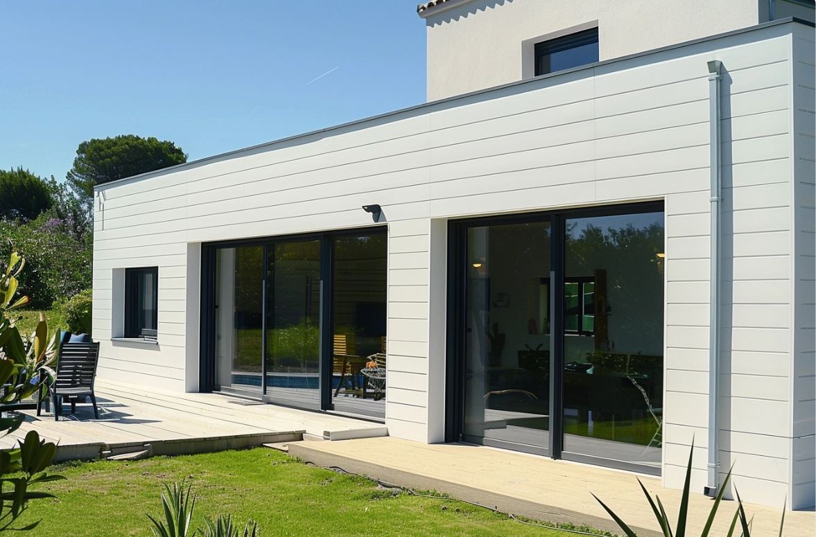 Maison avec bardage en PVC