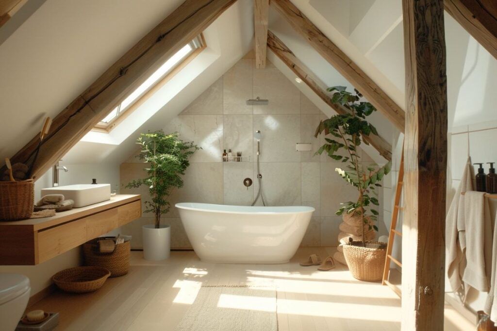 Salle de bain sous des combles